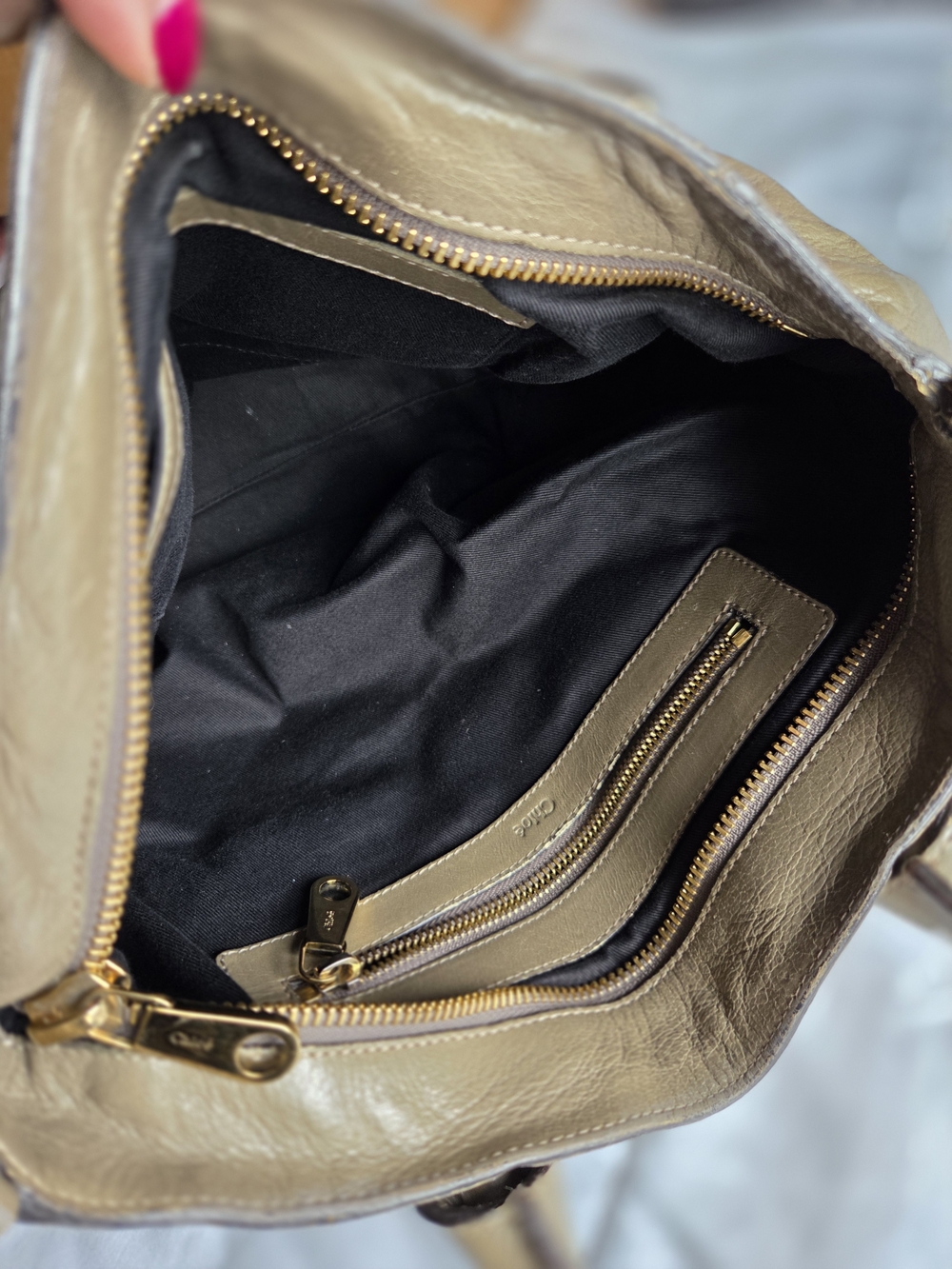 Chloe Leather Top-Handle Satchel with Gold Hardware - Picture 11 of 15